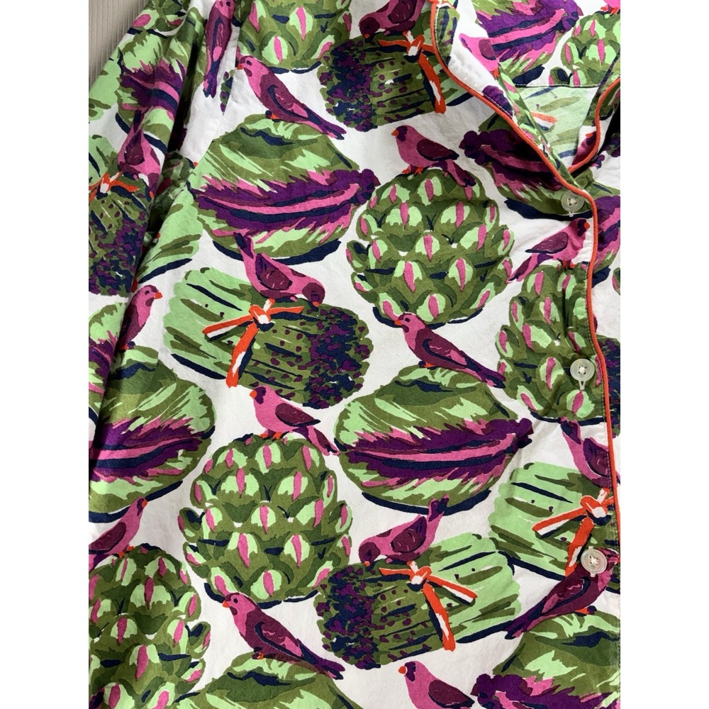 Printfresh Organic Cotton Long Pajama Set "Eat Your Asparagus " Womens 2X EUC - Picture 3 of 15